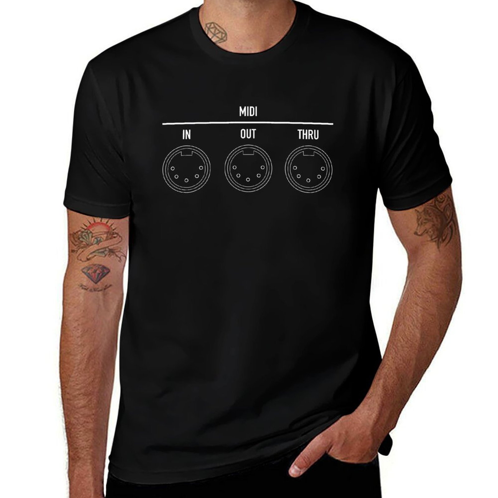 Musical Instrument Digital Interface - Camiseta Blanca Deportiva Casual de Secado
