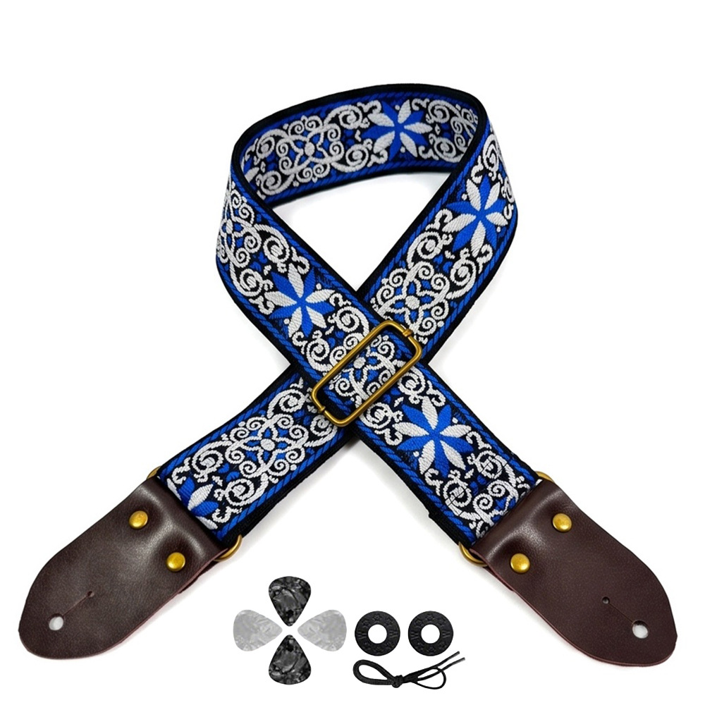 Musical Instrument Bass - Correa de guitarra bordada con estampado