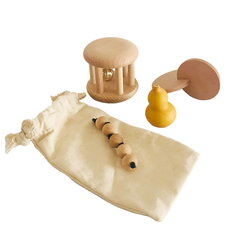 Musical Instrument Rattle - Sonajero de campana de madera Montessori,